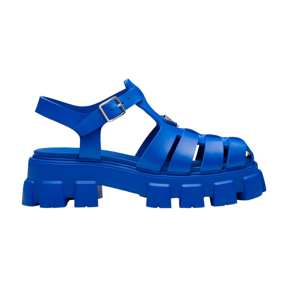 Prada Rubber Sandal Sapphire Blue