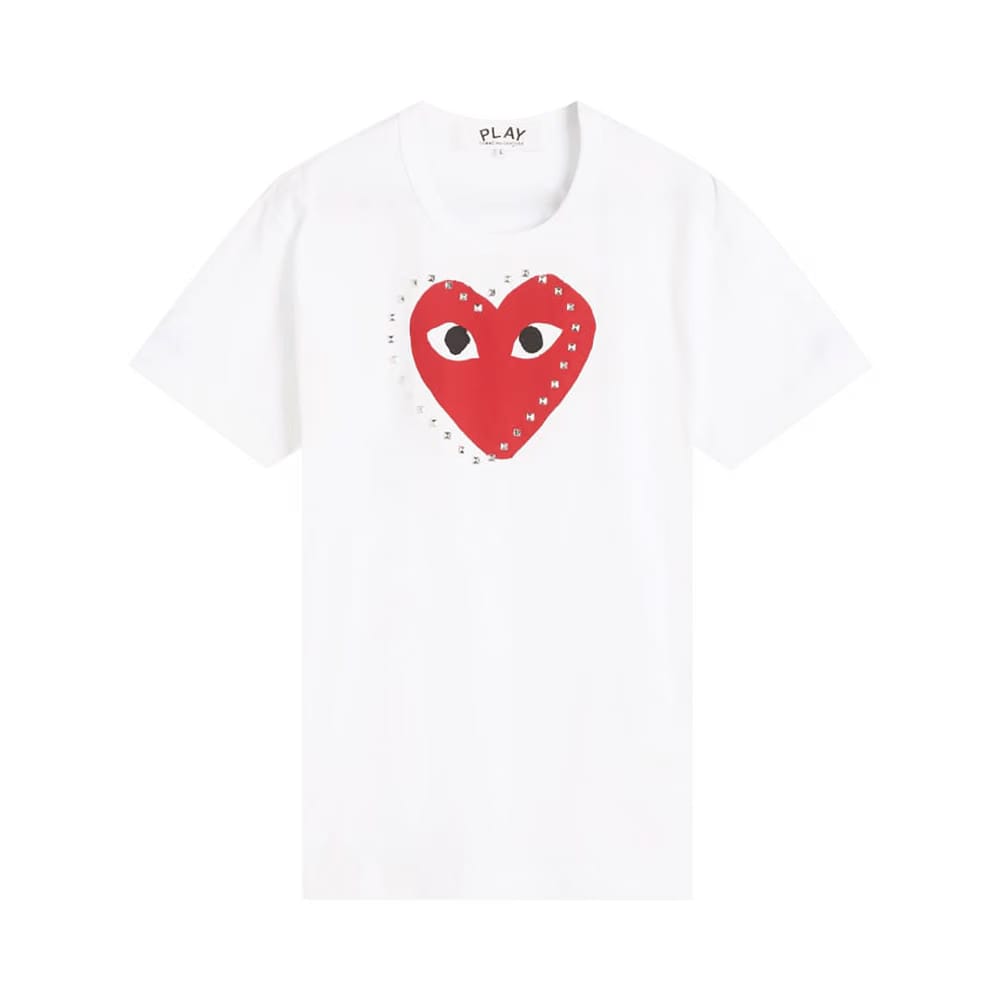 Comme des Garçons PLAY Heart Stud T-Shirt White