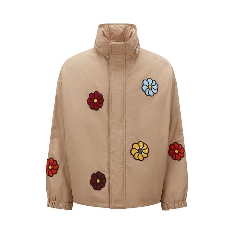 Moncler Genius x JW Anderson Maggie Fleece Floral Print Hooded Jacket Medium Beige