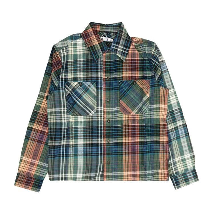 Off-White Stencil Flannel Check Shirt Blue