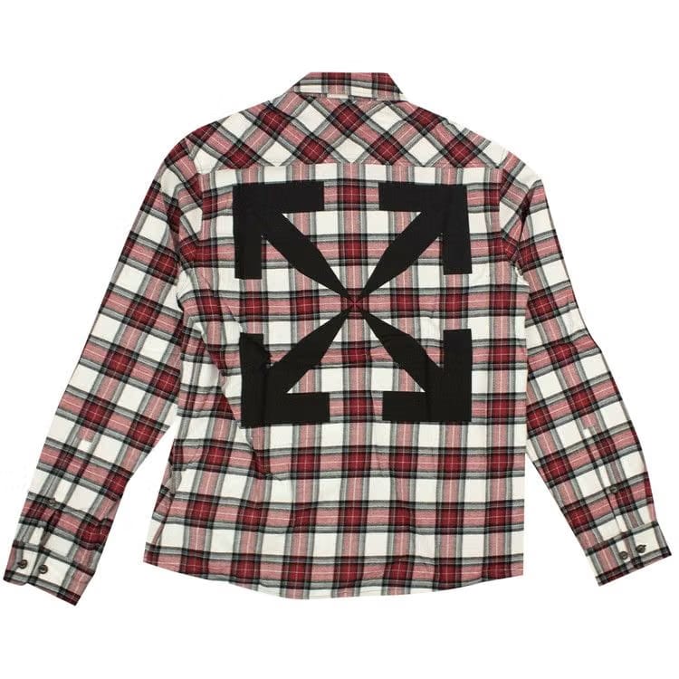 Off-White Check Arrow Flannel Shirt Red