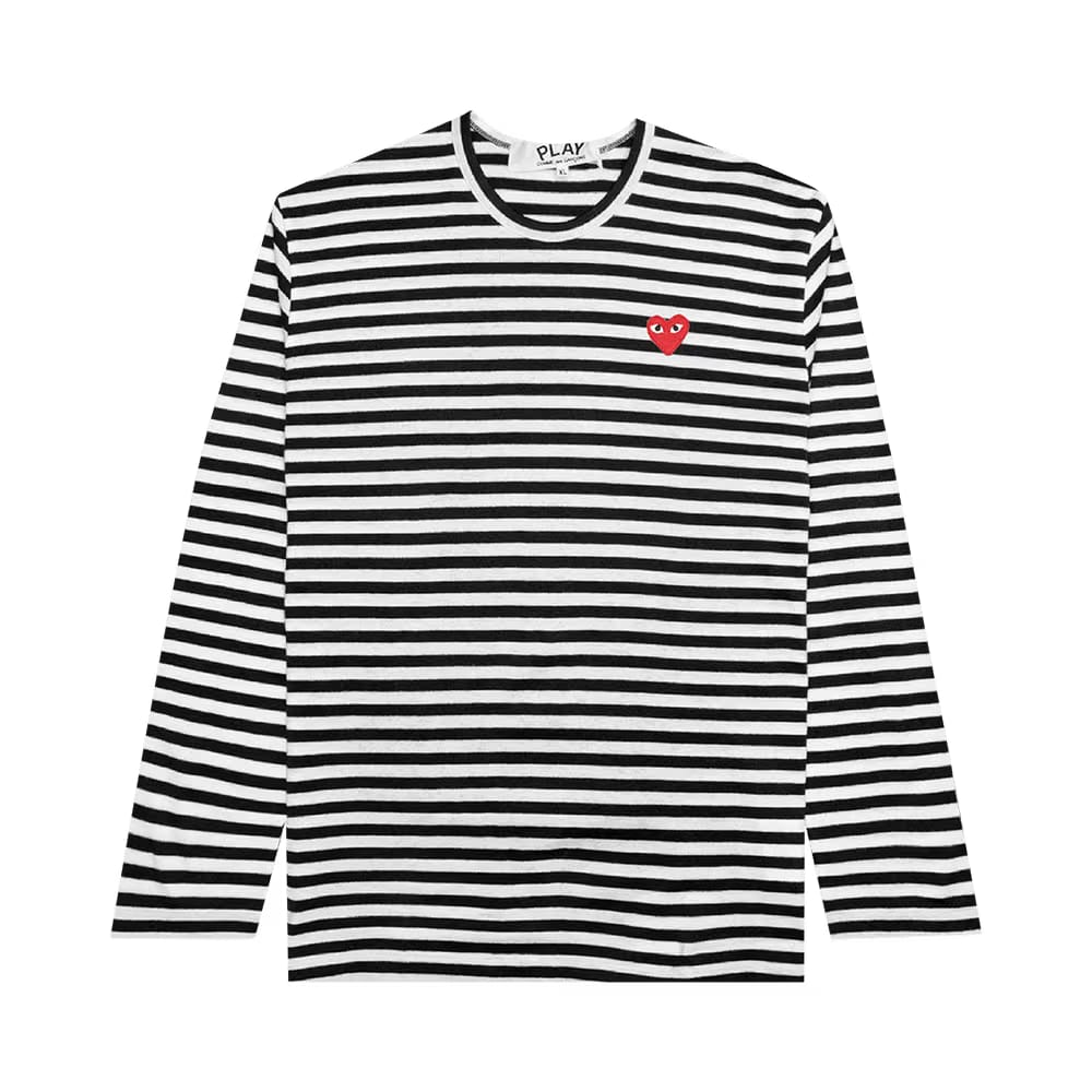 Comme des Garçons PLAY Striped Long-Sleeve T-Shirt White