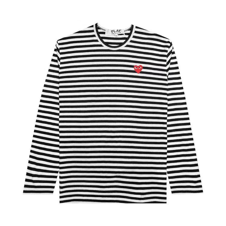Comme des Garçons PLAY Striped Long-Sleeve T-Shirt White