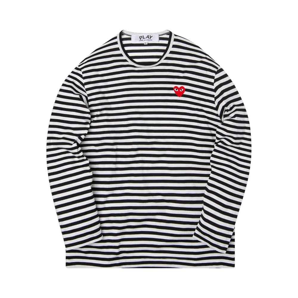 Comme des Garçons PLAY Heart Striped T-Shirt Black/White