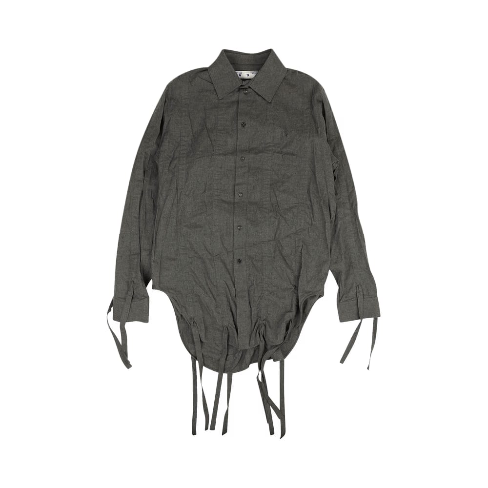 Off-White Flannel Pull Up Shirt Grey
