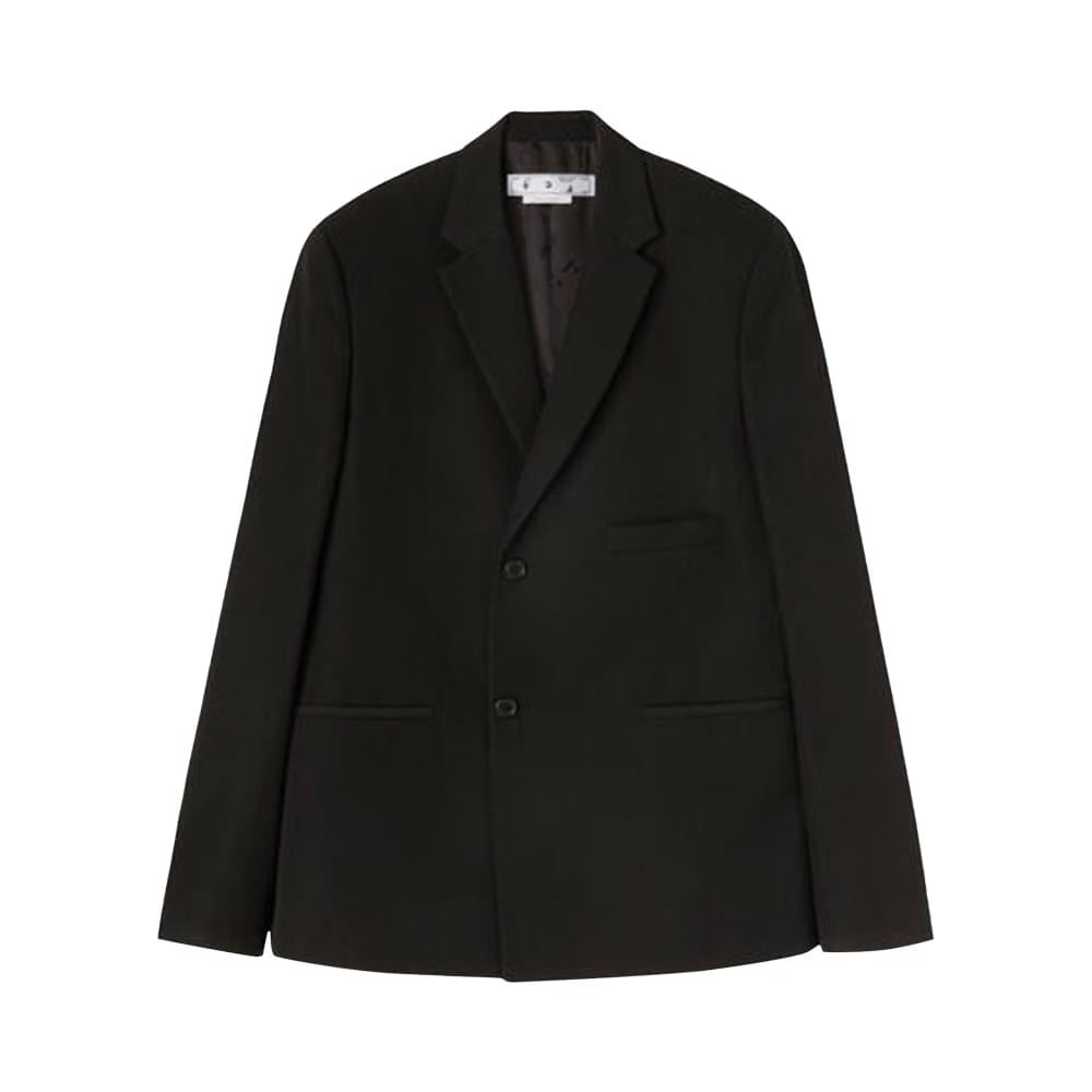 Off-White Patterned Skate Fit Single Breasted Blazer Black