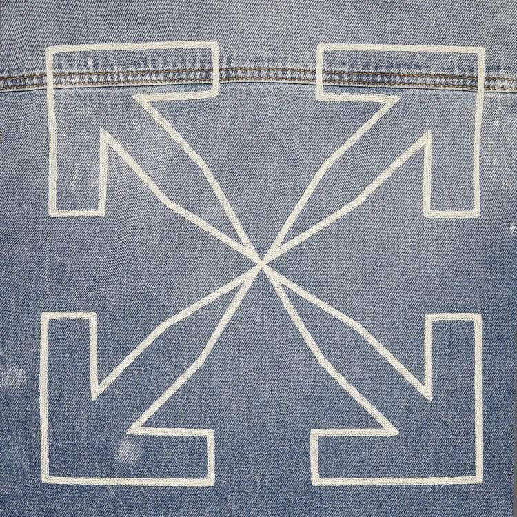 Off-White Diag Outline Paint Denim Shirt Vintage Blue/White