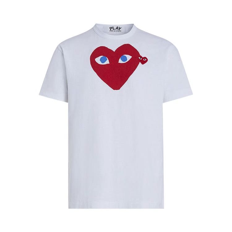 Comme des Garçons Shorts-Sleeve Play T-Shirt With Red Heart White