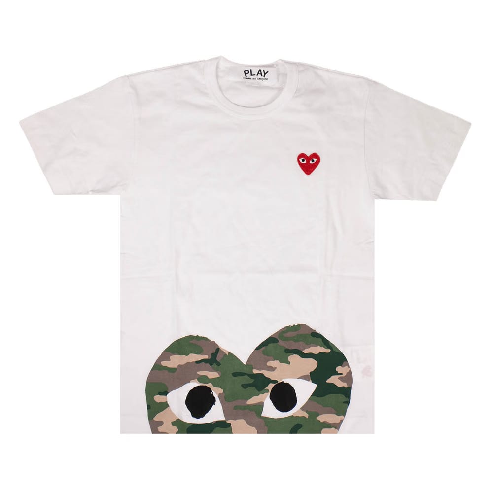 Comme des Garçons PLAY Camo Half Heart T-Shirt White