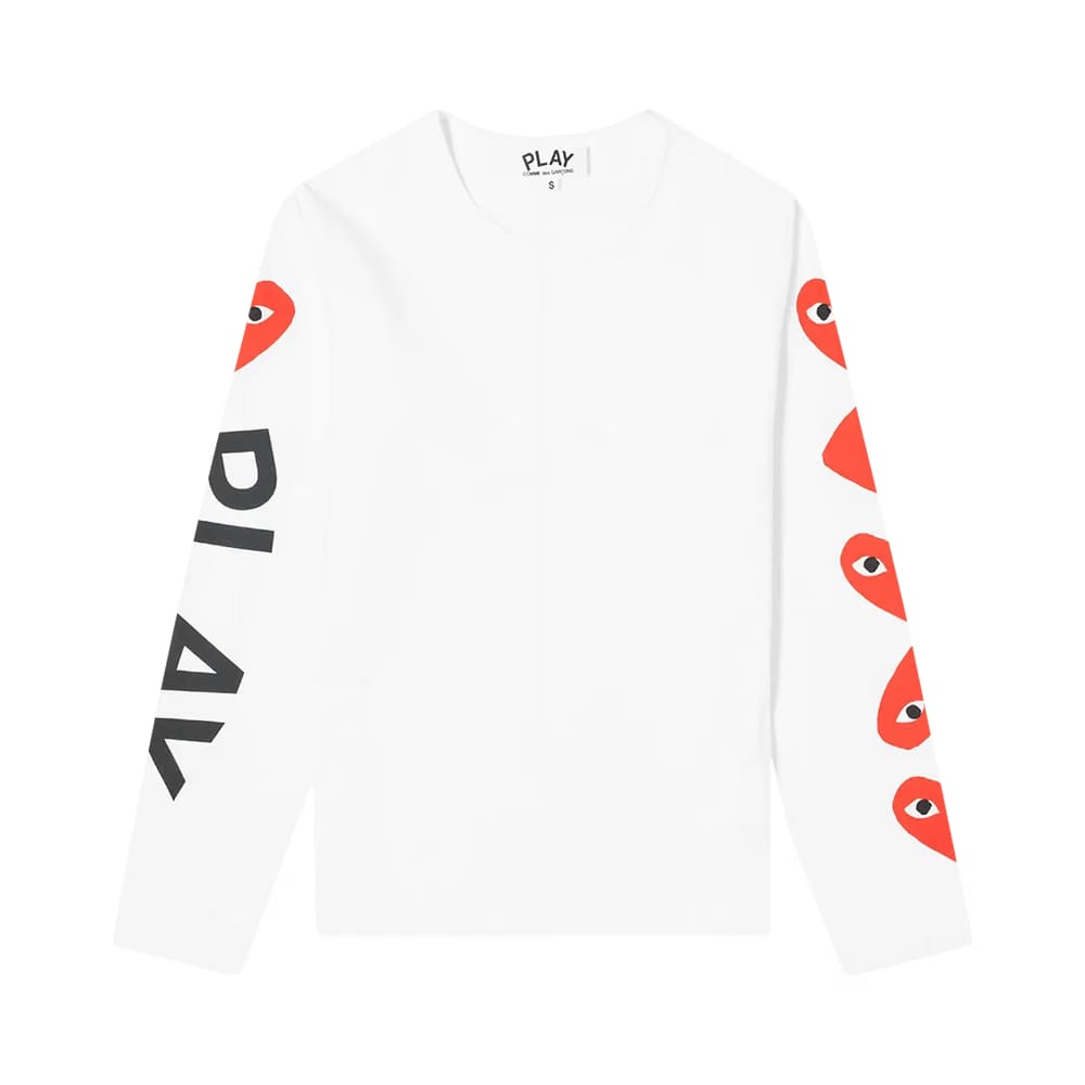 Comme des Garçons PLAY Long-Sleeve Logo T-Shirt White