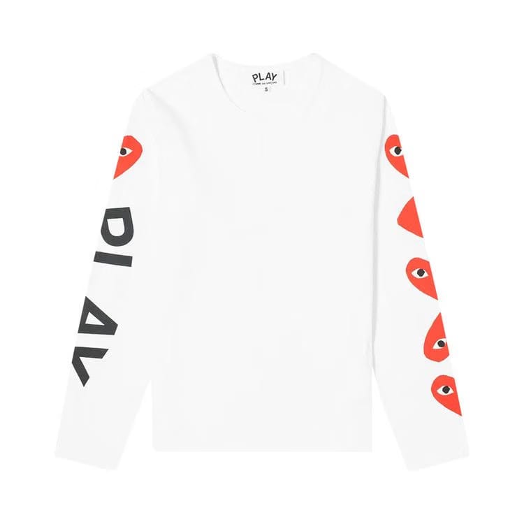 Comme des Garçons PLAY Long-Sleeve Logo T-Shirt White