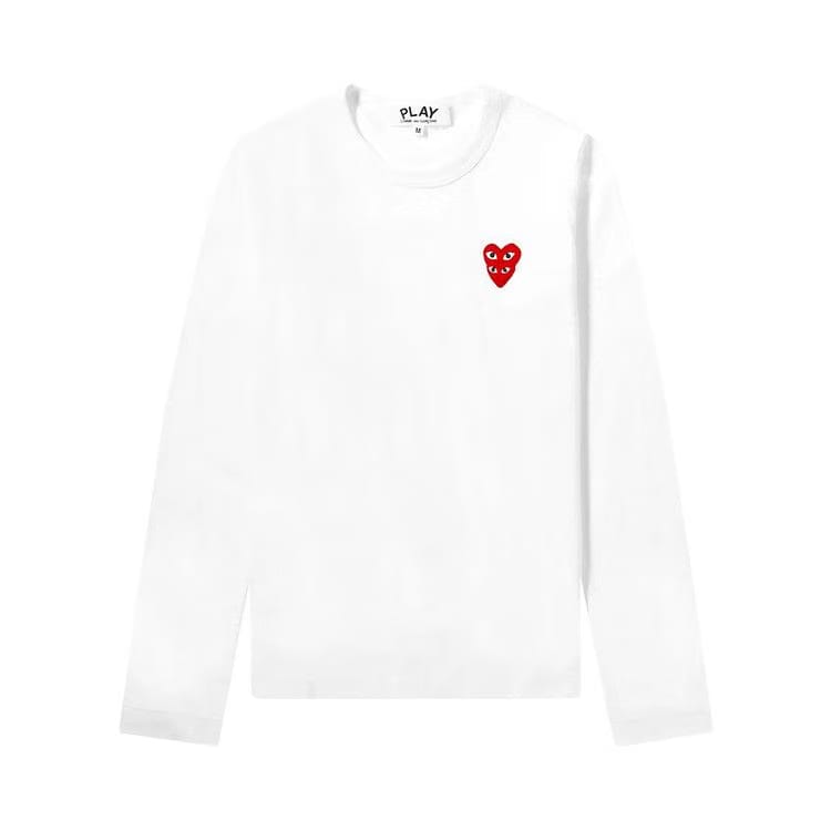 Comme des Garçons PLAY Double Heart Long-Sleeve T-Shirt White