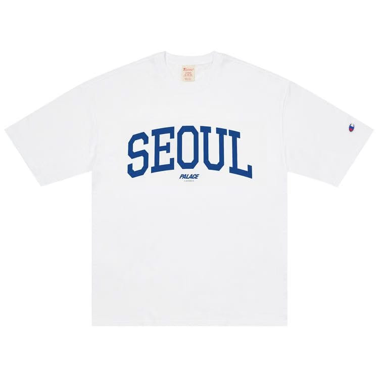 Palace Champion Shop T-Shirt Seoul White