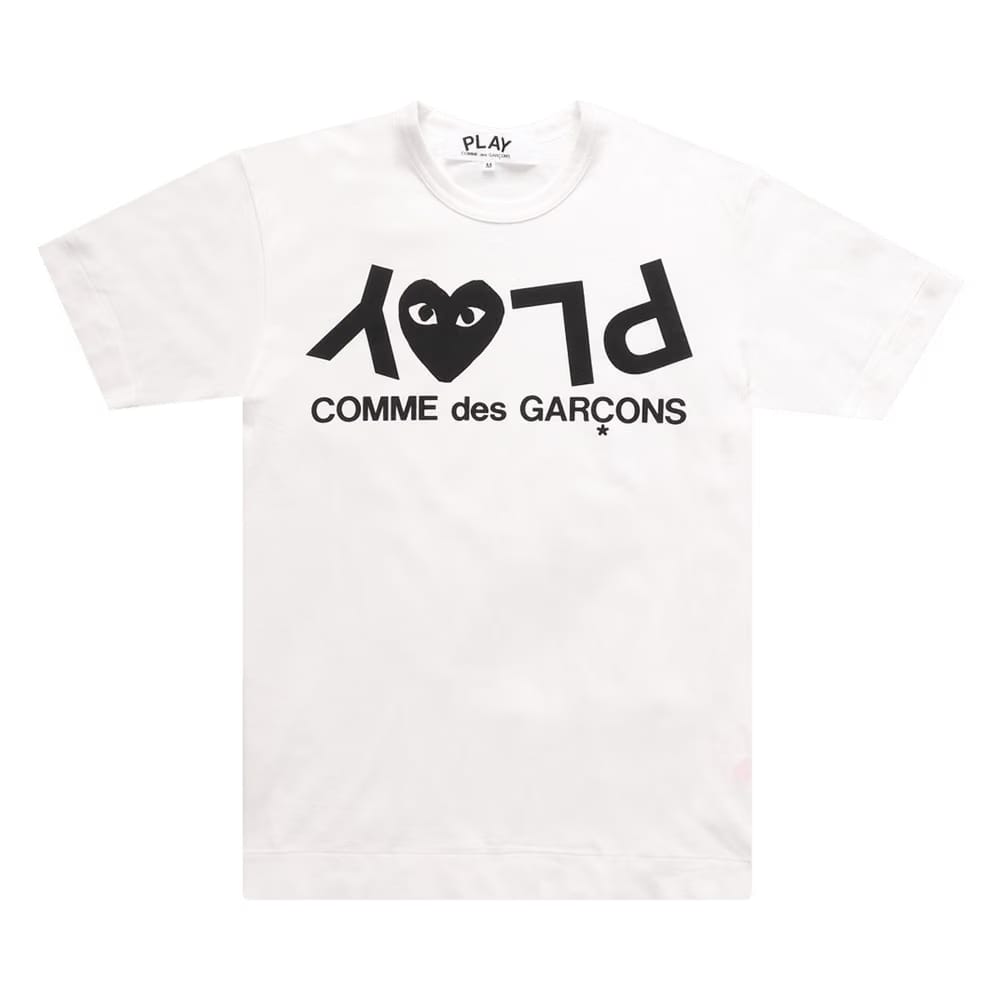 Comme des Garçons PLAY Inverted Text Logo T-Shirt White
