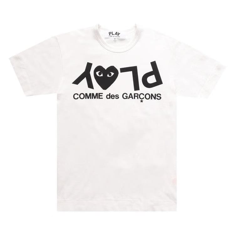 Comme des Garçons PLAY Inverted Text Logo T-Shirt White
