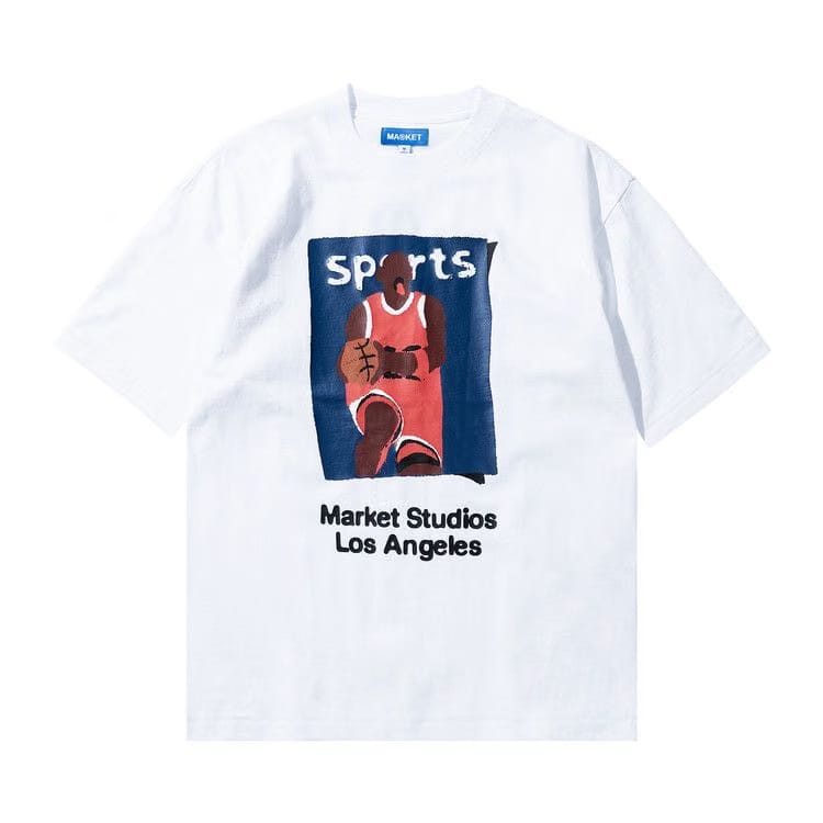 Market Illustrated Basketball T-Shirt White