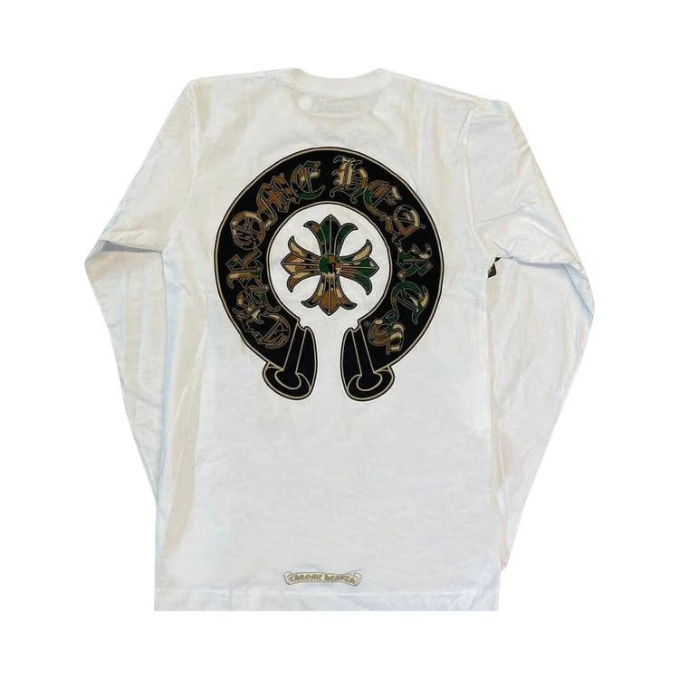 Chrome Hearts Horse Shoe Long-Sleeve T-Shirt White/Camo
