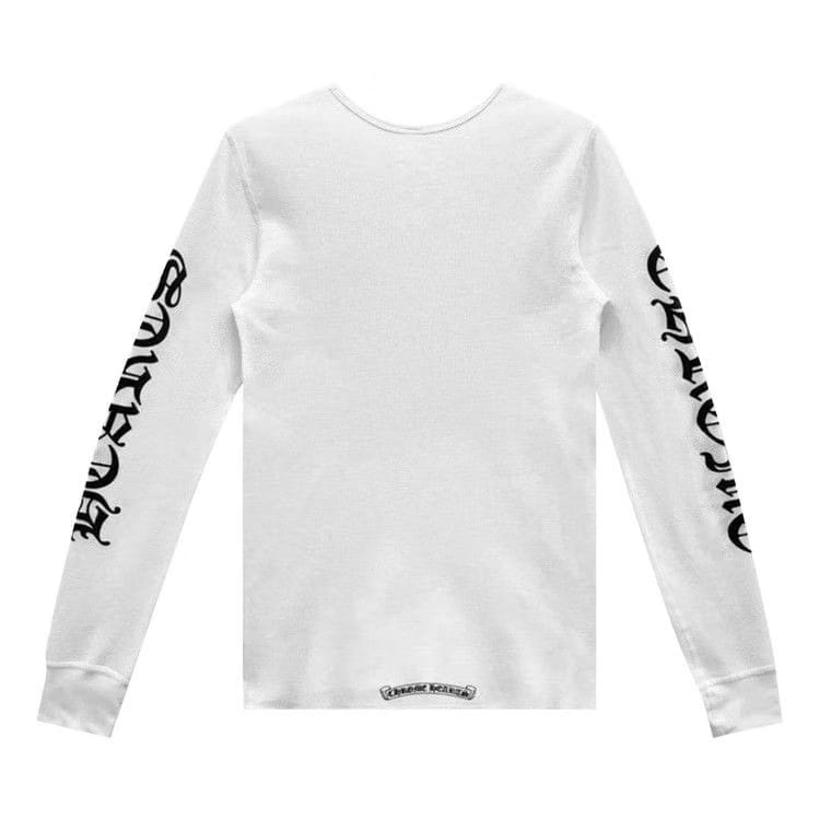 Chrome Hearts Scroll Logo Long-Sleeve Thermal T-Shirt White