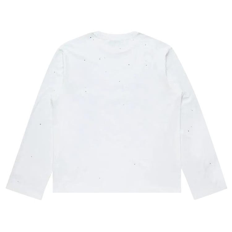 Acne Studios Logo Long-Sleeve Crewneck T-Shirt Optic White