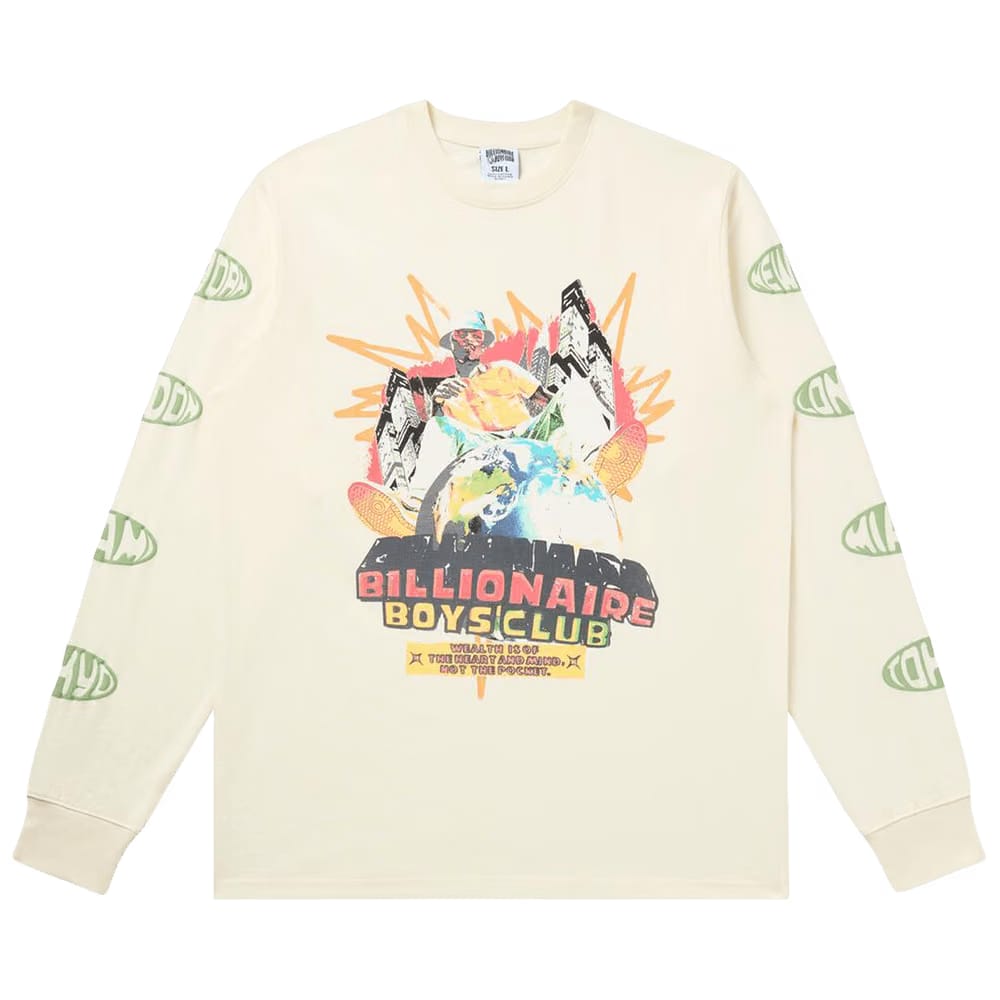 Billionaire Boys Club Heart Mind Dance Long-Sleeve T-Shirt Winter White