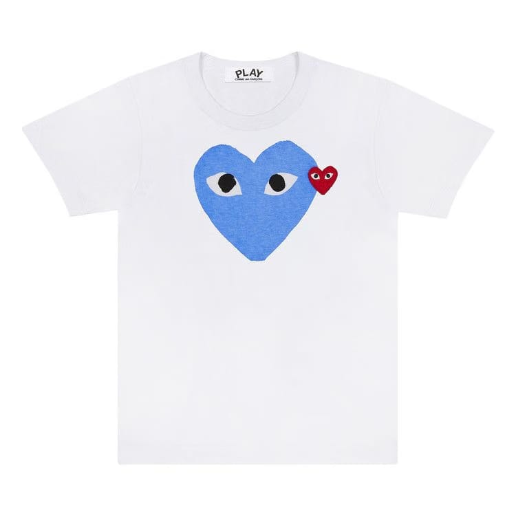 Comme des Garçons PLAY Red Emblem Heart T-Shirt White/Blue