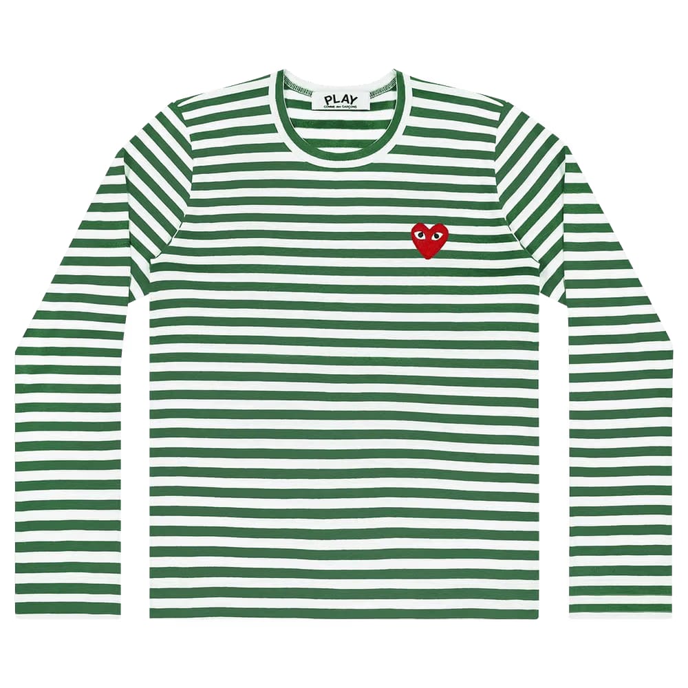 Comme des Garçons PLAY Striped T-Shirt Green/White