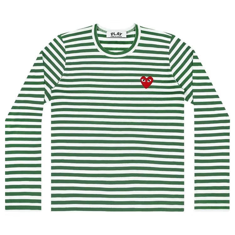 Comme des Garçons PLAY Striped T-Shirt Green/White