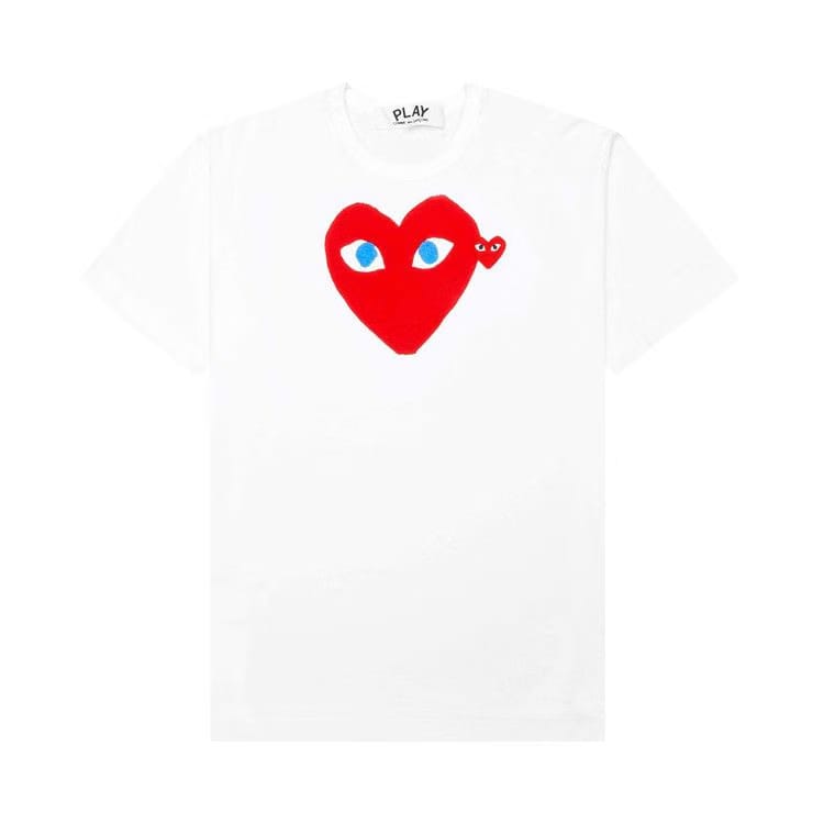 Comme des Garçons PLAY Blue Eyes Red Heart T-Shirt White