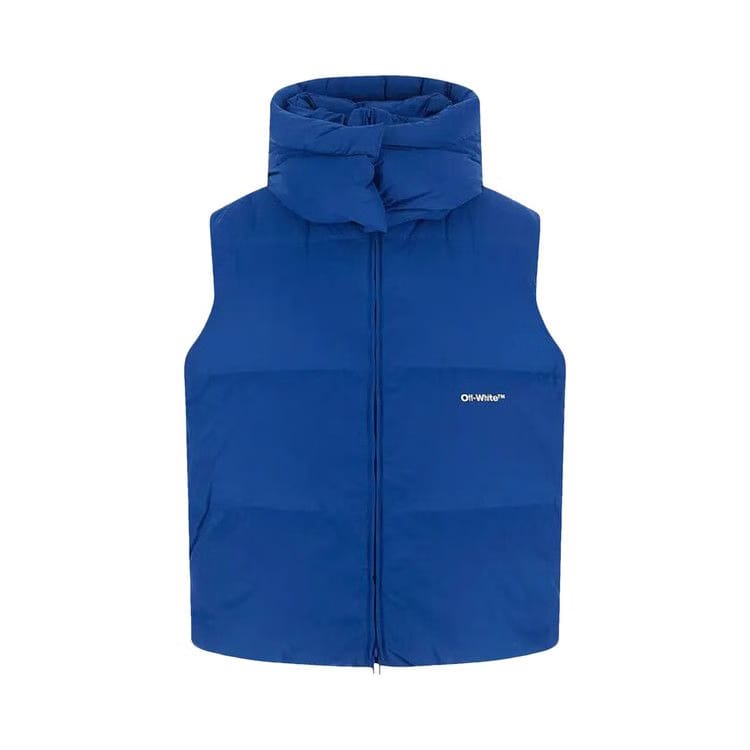 Off-White Bounce Hooded Down Vest Peacock/White