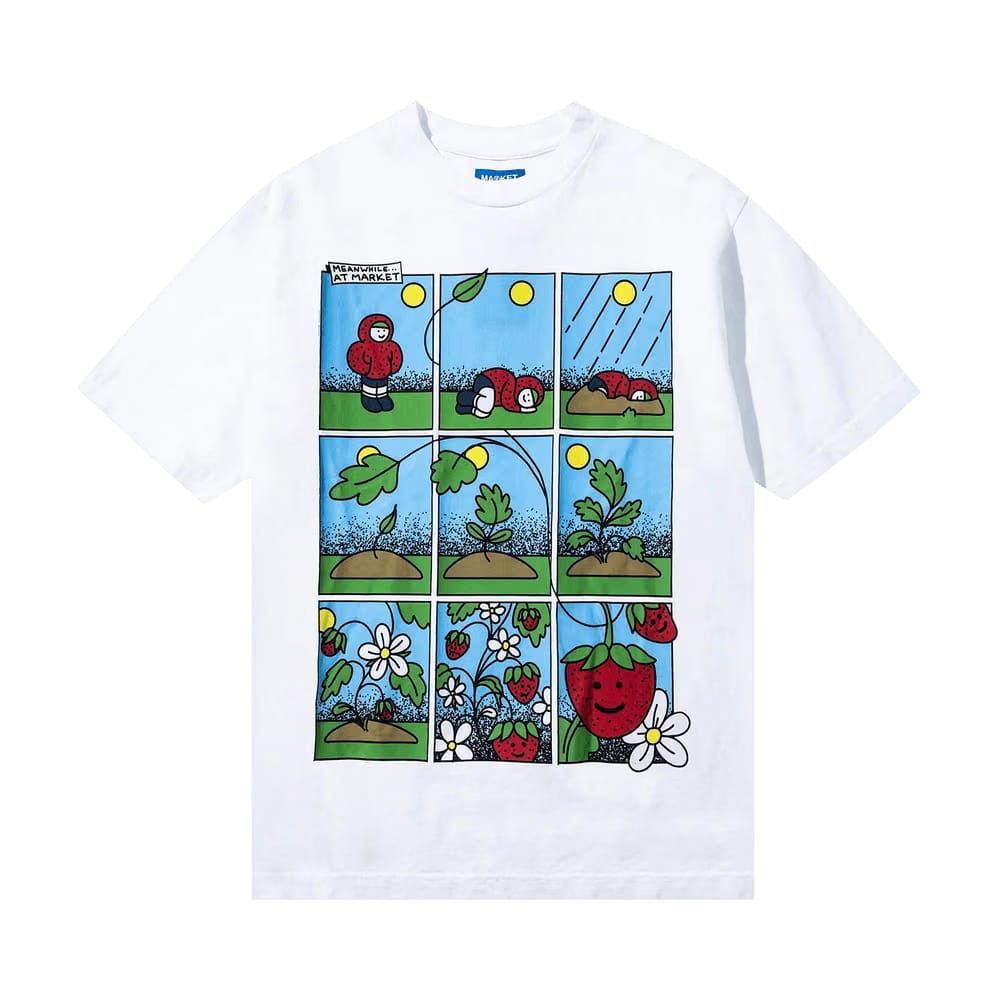 Market Abundance Comic T-Shirt White