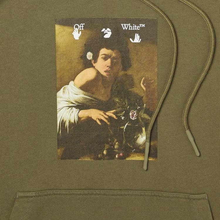 Off-White Caravaggio Boy Skate Hoodie Greenmulticolor