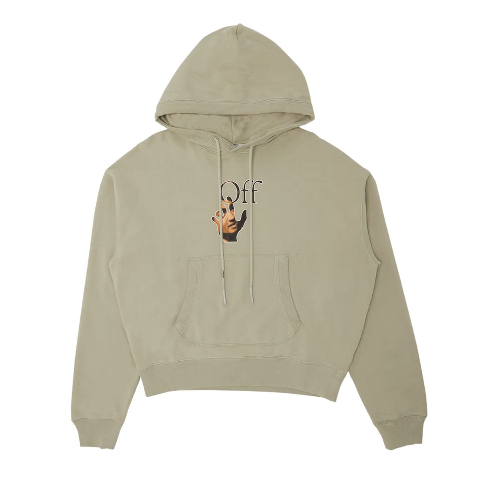 Off-White Carav Hand Over Flatlock Hoodie Abbey Stone