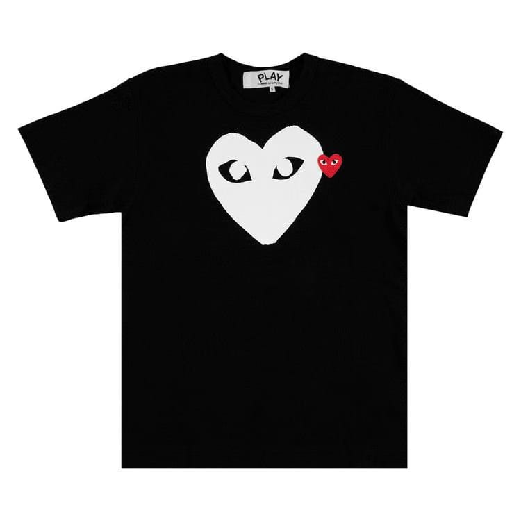 Comme des Garçons Shorts-Sleeve Play T-Shirt With Red/White Heart Black