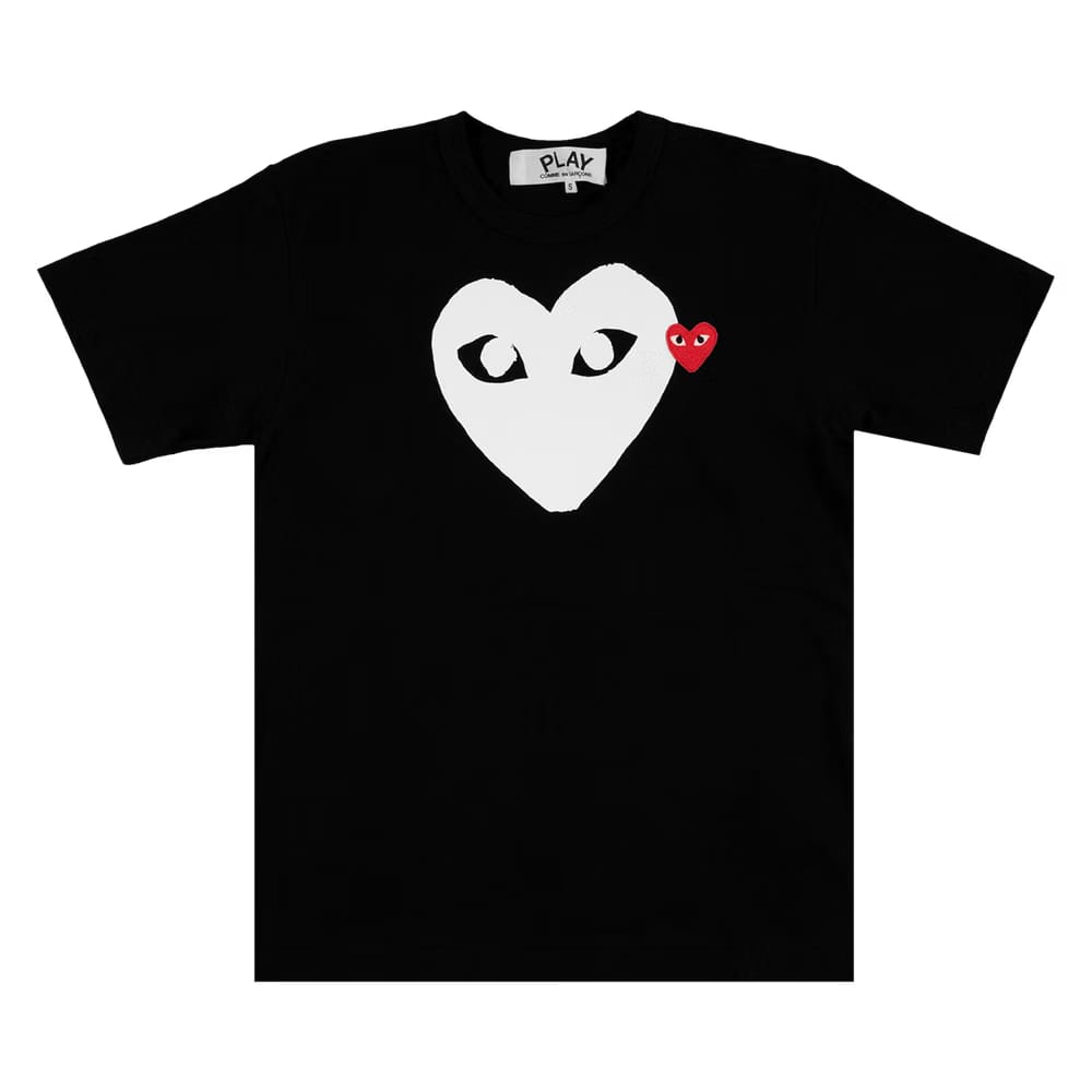 Comme des Garçons Shorts-Sleeve Play T-Shirt With Red/White Heart Black