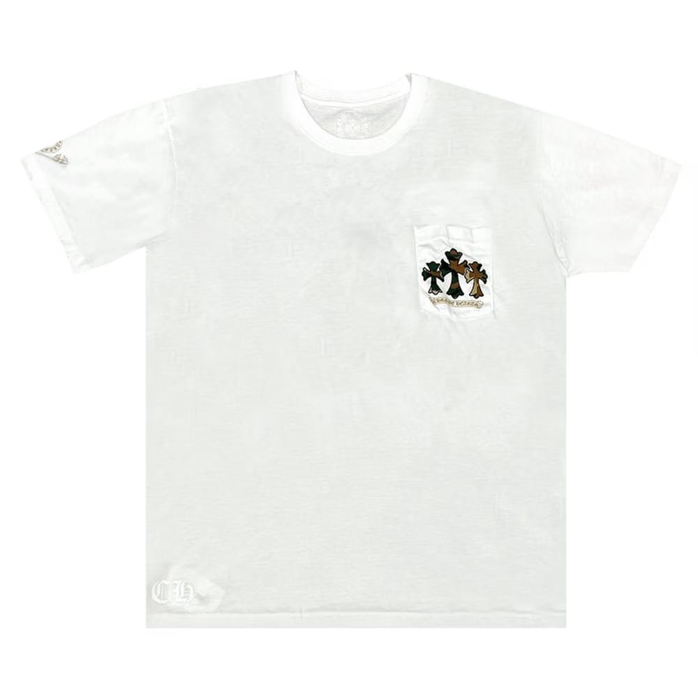 Chrome Hearts Horse Shoe Logo Pocket T-Shirt White/Camo