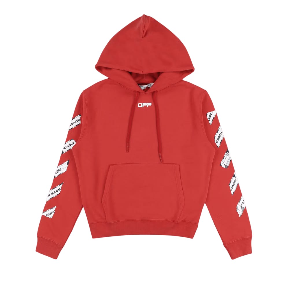 Off-White Baggage Tape Arrows Hoodie Red
