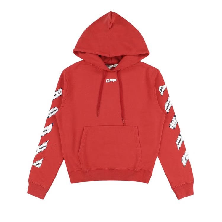 Off-White Baggage Tape Arrows Hoodie Red