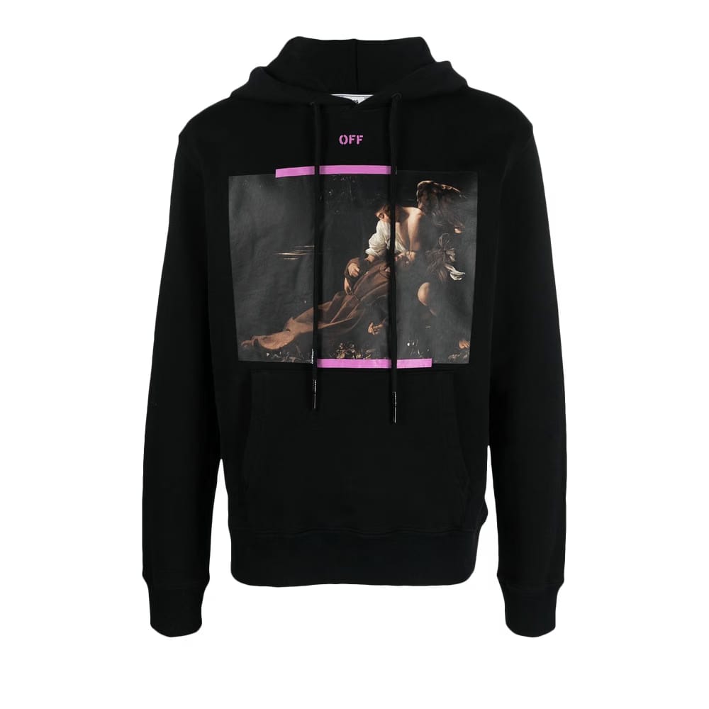 Off-White Caravaggio Print Hoodie Black Cyclamen