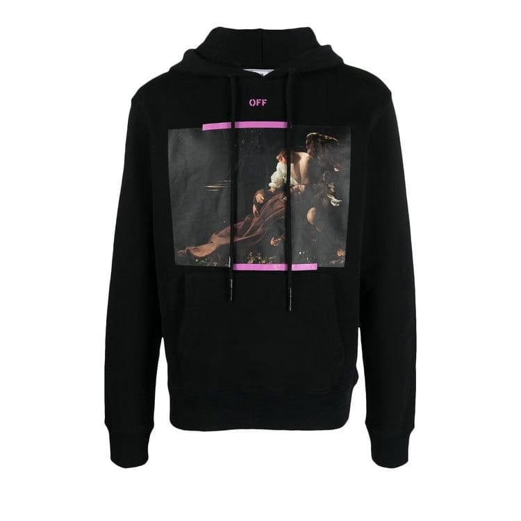 Off-White Caravaggio Print Hoodie Black Cyclamen