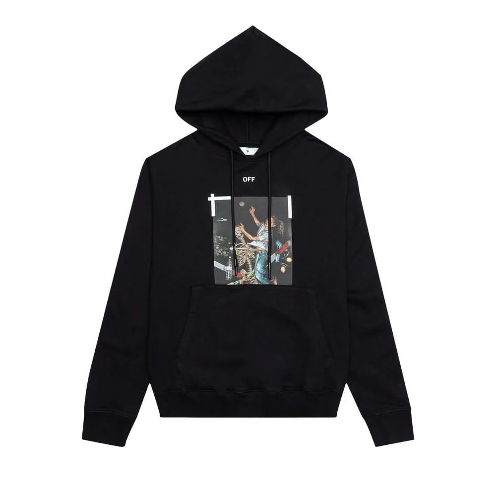 Off-White Pascal Print Slim Hoodie Black/White