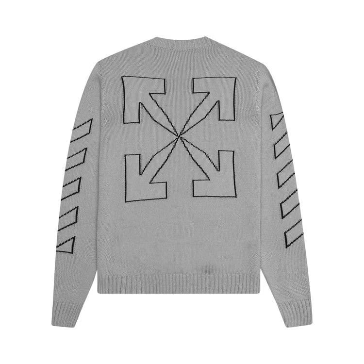 Off-White Diag Outline Knit Crewneck Medium Grey/Black