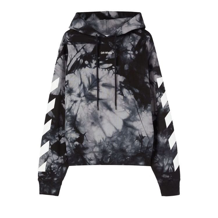 Off-White Diag Arrow Tie Dye Skate Hoodie Warm Grey