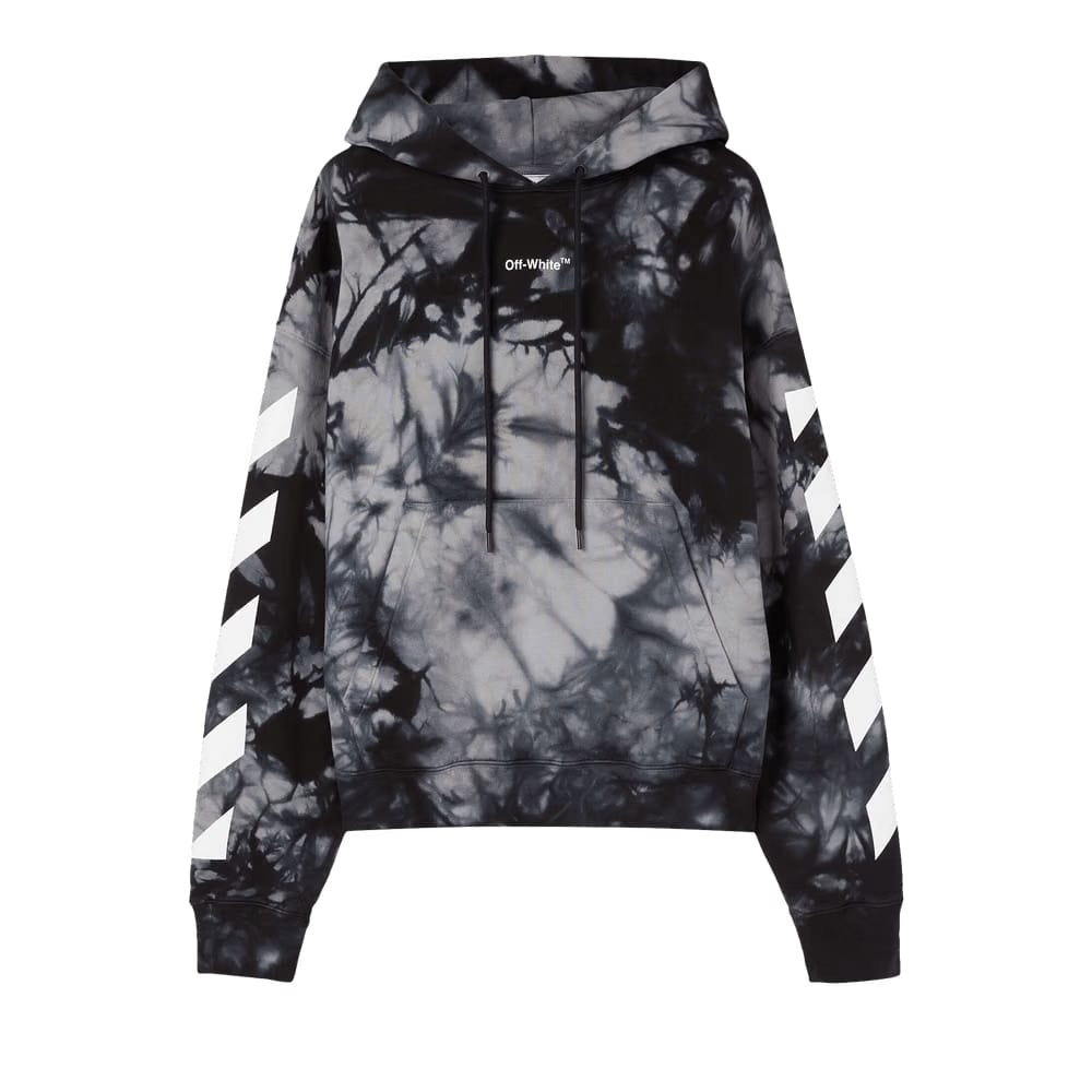 Off-White Diag Arrow Tie Dye Skate Hoodie Warm Grey