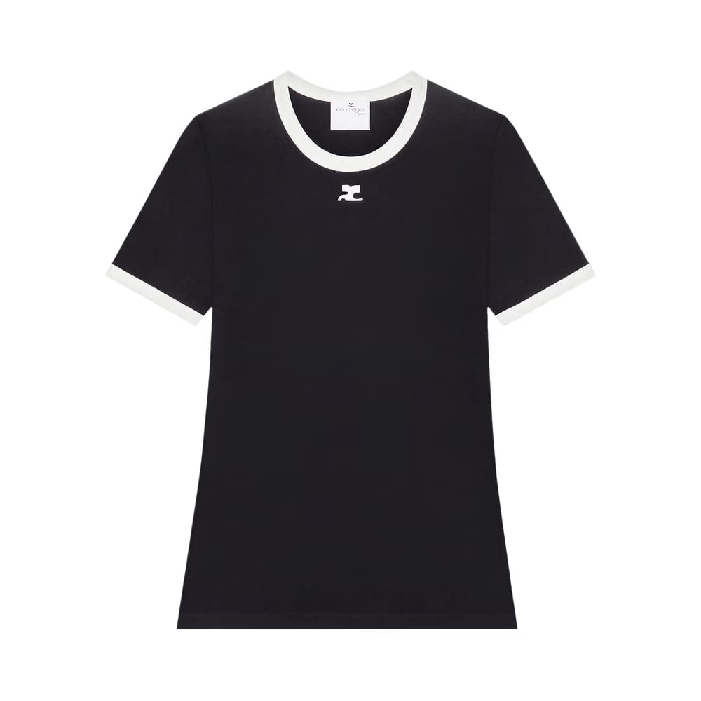 Courrèges Signature Contrast T-Shirt Black/Heritage White