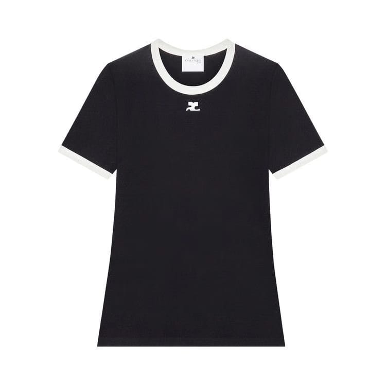 Courrèges Signature Contrast T-Shirt Black/Heritage White