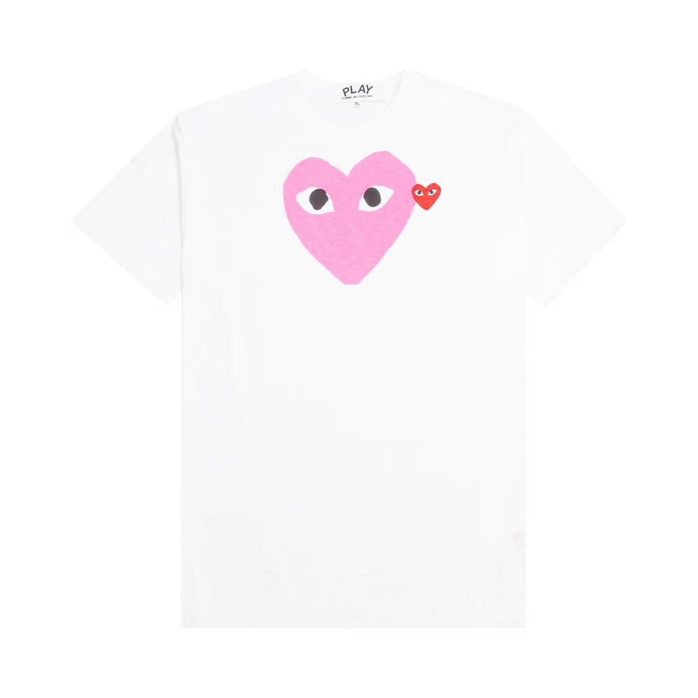 Comme des Garçons PLAY Red Emblem Heart T-Shirt White/Pink