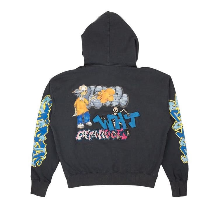 Off-White Graffiti Skate Hoodie Grey