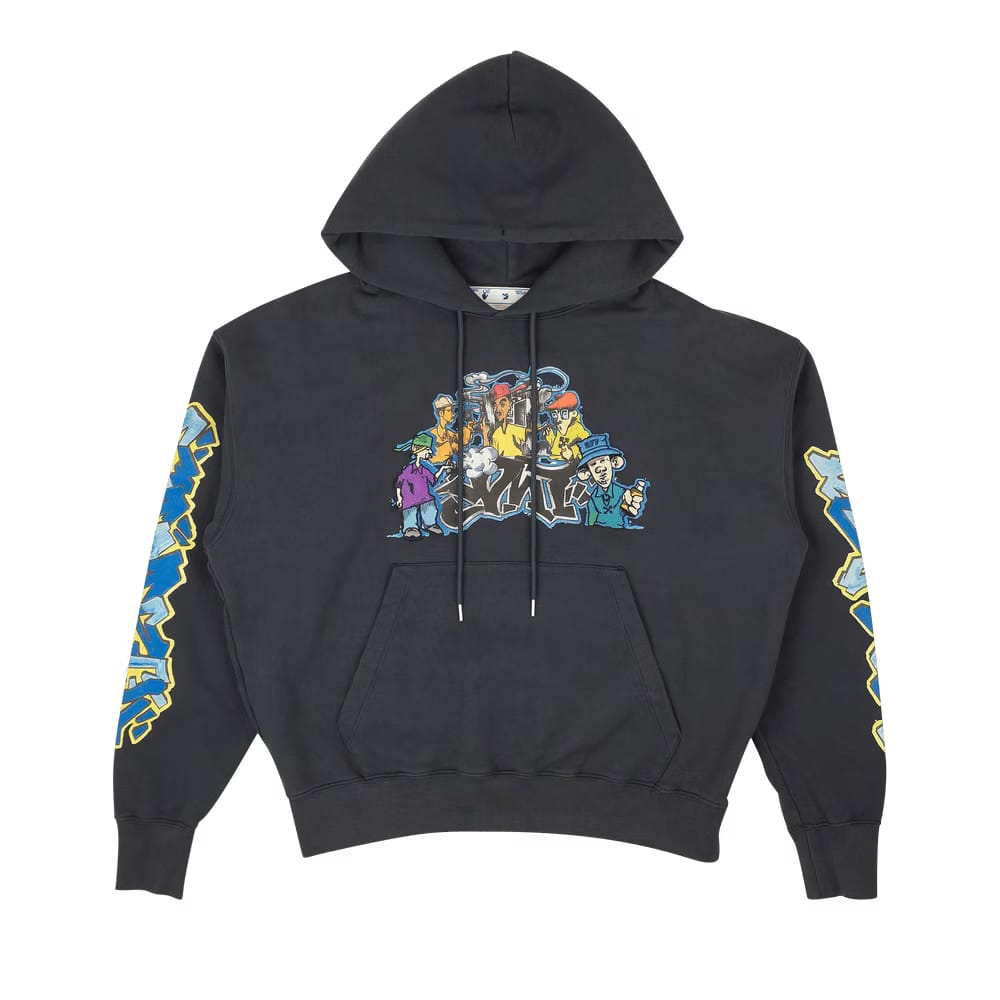 Off-White Graffiti Skate Hoodie Grey