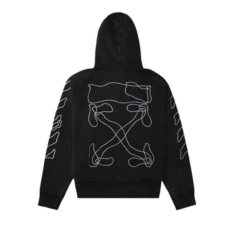 Off-White Abstract Arrows Double Zip Hoodie Black