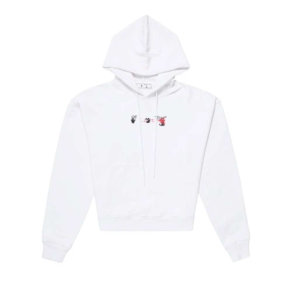 Off-White Acrylic Arrow Over Hoodie White/Fuchsia